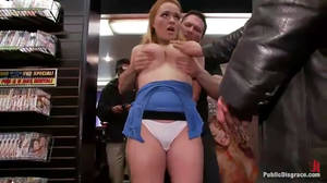 girl stripped and spanked in public - CMNF video â€“ submissive girl groped and stripped by a bunch of men in a  public place