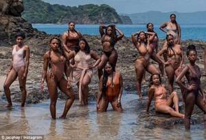 naked beach interracial - Florida sorority stage Melanin Illustrated beach photos | Daily Mail Online