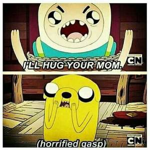 Jake Adventure Time Porn Captioned - Finn and Jake hug - Adventure time quote