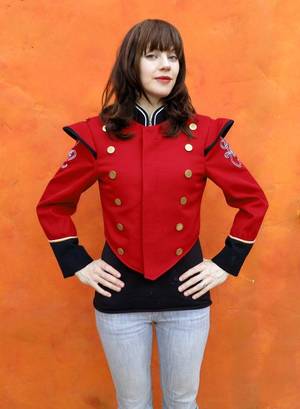 Marching Band Uniform Porn - Vintage Red & Black Military Style Marching Band Jacket. Steam punk.  Circus. Majorette