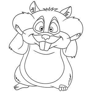 big fat black babies - Premium Vector | Funny hamster with big fat cheeks. cartoon coloring book  page for kids.