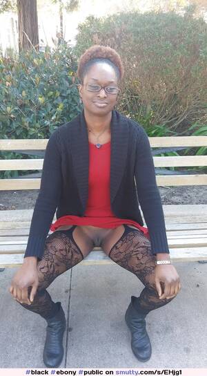 ebony public pussy - black #ebony #public #flashing #pussy #shaved #stockings #exhibitionist  #glasses | smutty.com