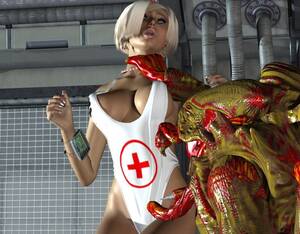 3d Alien Sex With Nurse - Horny blonde 3d nurse getting fucked by an alien with long cock - Pichunter