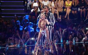 Miley Cyrus Public Porn - Like a wrecking ball: how a near-naked Miley Cyrus pulled off pop's most  outrageous transformation