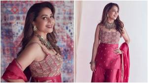 bollywood actress madhuri dixit nude - Madhuri Dixit dazzles in Rs 85k fuchsia pink sharara set for photoshoot.  See pics - India Today