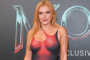 Bella Thorne Pregnant Porn - Bella Thorne flaunts curves in raunchy skintight dress that shows off  entire 'NAKED' body at Morbius movie premiere | The Sun