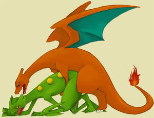 Charizard Cartoon Porn - e621 all_fours ambiguous_gender charizard cum doggystyle dragon drooling  duo feral fire flaming_tail from_behind_position half-closed_eyes