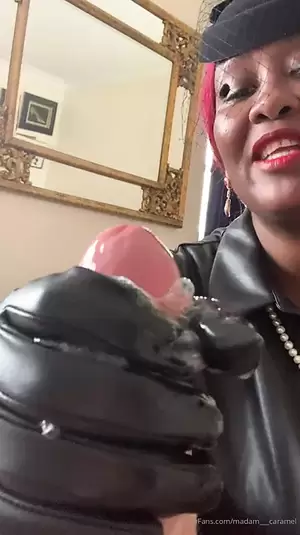 ebony bbw handjob - M.C. - Black BBW mistress handjob with gloves | xHamster