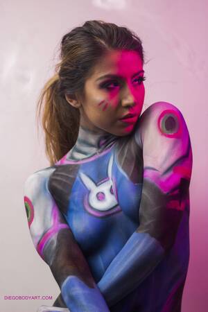 Cosplay Body Paint Porn - D.Va Bodypaint by Zayralia Cosplay - OverSexy