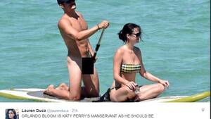 amazing beach nudes - Orlando Bloom naked on a beach with Katy Perry