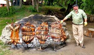 Argentina Outdoor Porn - Argentine wedding. 3 full sides of beef and two lambs. Los Cipreses,  Argentina