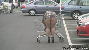 flashing bent over upskirt - Public pantyhose upskirt - woman in mini skirt and tights bending over her  supermarket shopping trolley