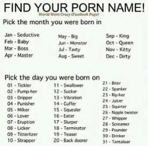 Black Porn Baby - Whats your porn name?