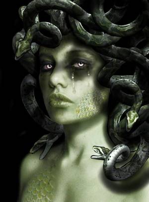 Medusa Mythology Anime Porn - An awesome rendition of Medusa (Greek). A Gorgon, associated with blood,  snakes, the moon; both sacred and terrible. She had the power to turn those  who ...