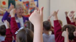 Bbc School Porn - Primary pupils give thumbs up in classroom