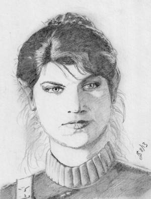 Kirstie Alley Saavik Porn - Kirstie Alley as Lieutenant Saavik in 'Star Trek II: The Wrath of Khan'.  Freehand sketch using 4B Progresso woodless pencil on 135gsm cartridge  paper.