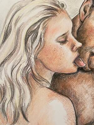 Nasty Bisexual Porn Drawings - Three of Us, Erotic Art Illustration Drawing of a Bi Sexual Bi Curious  Couple and a Man Print - Etsy