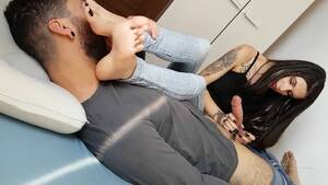 handjob feet licking - Licking Dani's feet and receiving a handjob