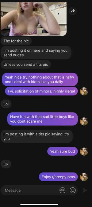 blackmail tits - Update to my last post hes trying to blackmail a minor for p0rn :  r/creepyPMs