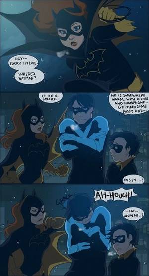 Batgirl Stray Bat Comic Porn - I'm not sure if that's Jason, Tim, or Damian but whomever they are looks  TERRIBLY innocent