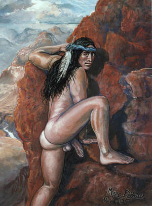 Native American Porn Drawings - The Guide Painting by Marc DeBauch - Fine Art America