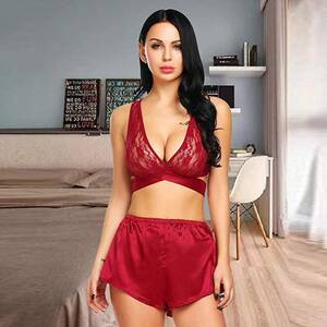 No Underwear - QQQQC Women's Lingerie Sets Deep V 2PC Ladies Sexy Lingerie Lace Bra Briefs  Temptation Transparent Porn Underwear Erotic Lingerie Women Nightwear  Set-Red_S : Amazon.co.uk: Fashion