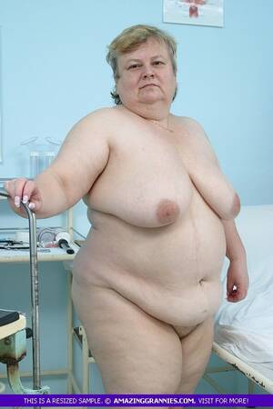 big fat nasty granny - Naked granny teases with her fat body and shows her large breasts and nasty  pussy in different poses in a hospital.. Picture 4.