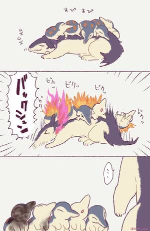 Cyndaquil Porn Comic - 150995 - safe, artist:kani_pui, cyndaquil, fictional species, hisuian  typhlosion, typhlosion, feral, nintendo, pokÃ©mon, ambiguous gender, burnt,  children, comic, fire, offspring, sleeping, sneezing, starter pokÃ©mon,  young - Furbooru