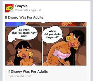 facebook cartoon porn - ... Disney cartoons might look like â€œIf Disney Was For Adultsâ€. Obviously,  the lewd images weren't for the colouring book crowd, if you know what we  mean: