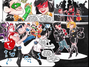 Dick Grayson And Barbara Gordon Porn - Li'l Gotham Batman Family and Birds Of Prey New Year Party Dick Grayson,Barbara  Gordon,Jason Todd,Dinah Lance,Damian Wayne and maybe Katana