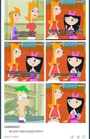 Monty Monogram Phineas And Ferb Gay Porn - That's the real reason that Phineas doesn't pursue Isabella. He knows that  Ferb likes her