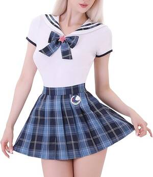 Cute Catholic Schoolgirl Porn Hairy - Landofgenie Women's Pajamas Set Anime Costume Onesie Cosplay JK Sailor  Skirt Cross Dresser Male to Female Sissy Dark Blue : Amazon.ca: Clothing,  Shoes & Accessories