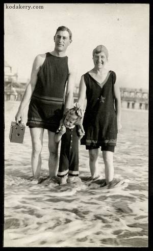 Family Beach 1920s Vintage Porn - Vintage snapshot of a 1920s family in the surf.