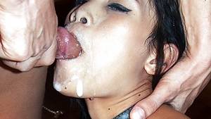 Asian Sperm - Sperm Splattered On Lovely Asian Face