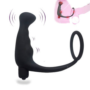 cock lock anal intruder cock ring butt plug - Men Climax Fantasy Silicone Male Prostate Massager Cock Ring Anal Vibrator Butt  Plug for Men,