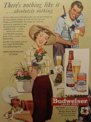 1950s Advertising Art Porn - Budweiser Beer Gardening 1950 - Mad Men Art: The Vintage Advertisement Art  Collection