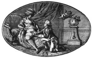 1700s Cartoon Porn - Above is a cartoon from 1789 showing General Lafayette on bended knee  fondling the exposed â€œ