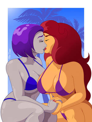 Lesbian Superhero Porn Starfire - HEATWAVE: Starfire and Raven (SFW) by RicoZappa on DeviantArt