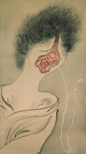 Ghost Weird Japanese Porn - Painting of a vagina-headed ghost, by Tsukioka Yoshitoshi. Japan, Meiji  period, 1880s [1600x2880] : r/ArtefactPorn