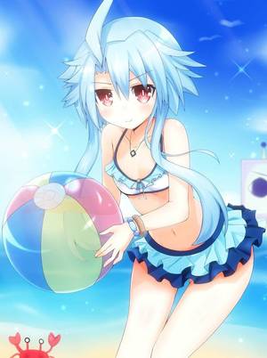 beach slumber party anime porn - Choujigen Game Neptune - Blanc [White Heart] art by Haru (Sankaku Channel)