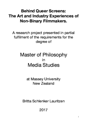 Amy Fishero - PDF) Behind Queer Screens: The Art and Industry Experiences of Non-Binary  Filmmakers | Bode Riis - Academia.edu