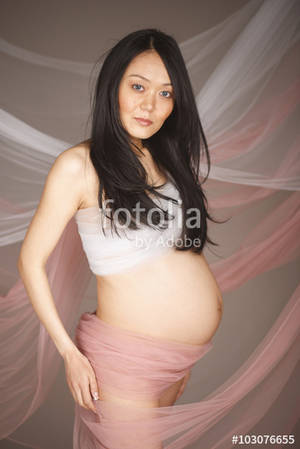 long hair pregnant nude - Stunning portrait of a naked pregnant asian woman