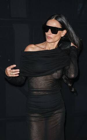 Demi Moore Porn - Demi Moore Shakes Off a Nip Slip Like a Pro During Paris Fashion Week