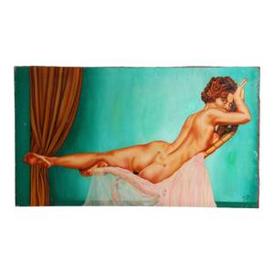 Diane Webber Having Sex - C.1960 Oil on Canvas Nude Painting of Pinup Actress Diane - Etsy