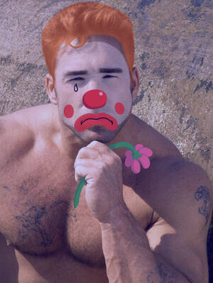 Male Clown Porn - the SaucyLobster on Tumblr: If you wanted a gay porn actor with sad clown  make-up, I got you covered.