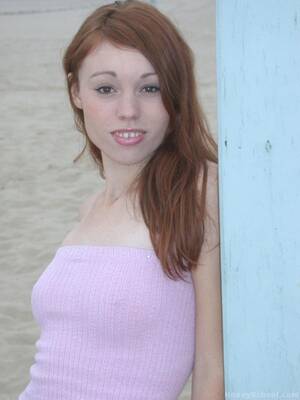 3d Hentai Budding Porn Star - Enchanting Red Haired Bitch With Firm Natural Tits Is Posing Naked On The  Beach - PornPicturesHQ.com