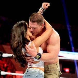 Dolph Ziggler Aj Lee Porn - John Cena and AJ Lee kiss after Cena's victory over Dolph Ziggler Raw, Nov  2012