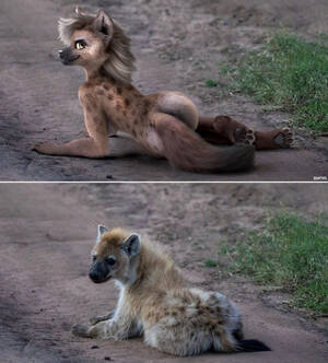 Female Hyena Furry Porn - 49514 - suggestive, artist:zorryn, hyena, mammal, spotted hyena, anthro,  feral, lifelike feral, 3d, ambiguous gender, black body, black fur,  breasts, brown body, brown fur, butt, draw over, female, fluff, fur, grass,  gray