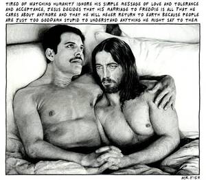 jesus naked cartoon xxx - Jesus in Love Blog: Jesus and Freddie Mercury: Marriage Made in Heaven  cartoon supports equality