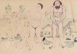 enature nudist gallery - Nude family outside the walls of the russian village by Philip Andreevich  Maliavin Reproduction For Sale | 1st Art Gallery